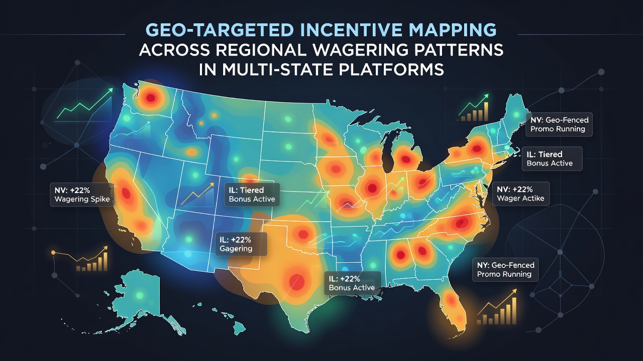 Dashboard interface displaying geo-targeted incentive adjustments based on state-level betting data
