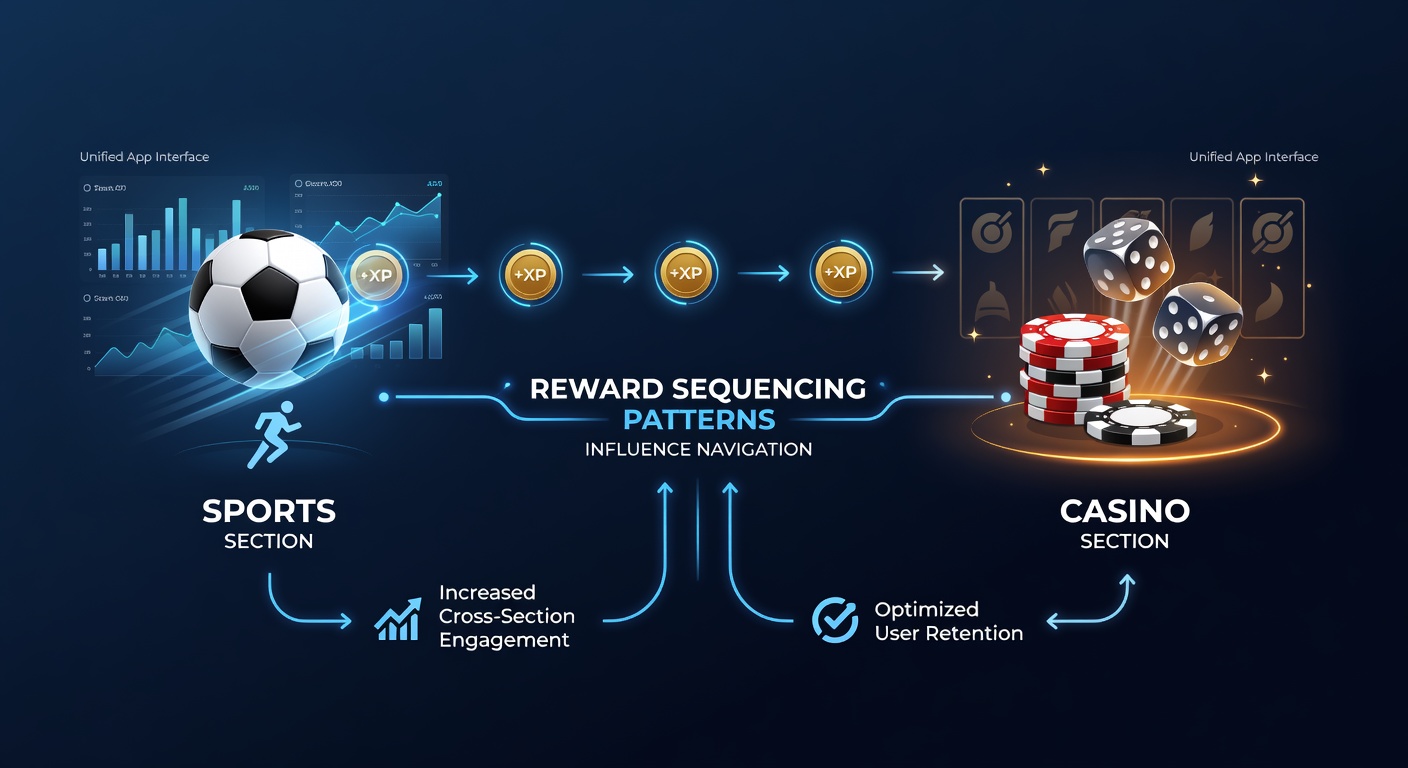 User navigating between sports and casino sections on a unified betting app interface