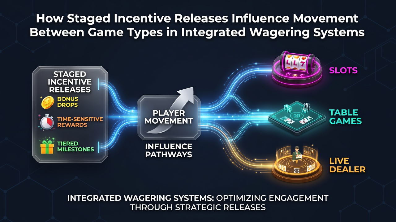 Integrated wagering platform interface showing staged bonus releases across sports and casino sections