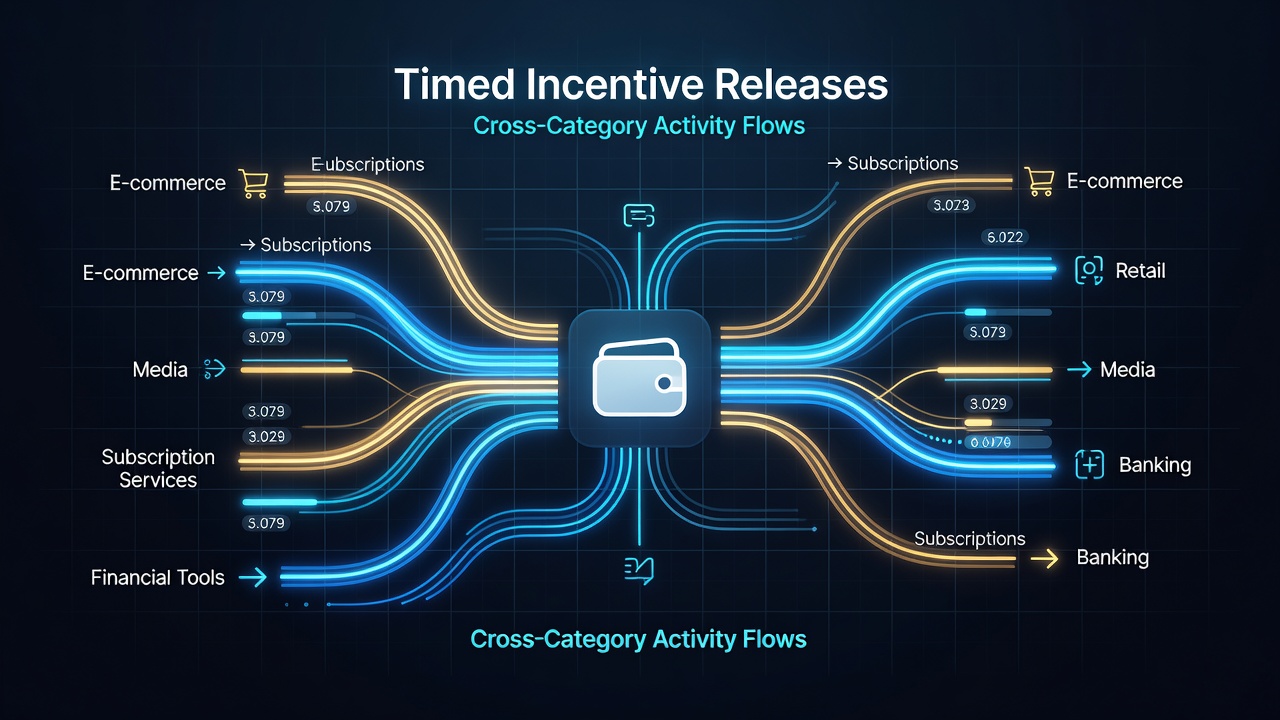 Chart illustrating activity flow shifts between sports and casino categories driven by timed incentive releases