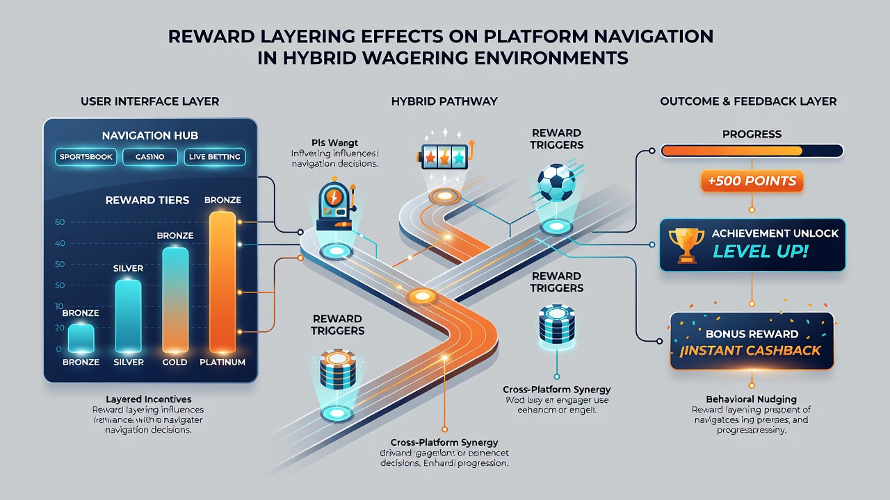 Detailed view of reward progress tracking and navigation menu in a merged sports and casino wagering platform